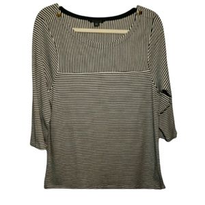 Tommy Hilfiger womens large dark blue & white striped light sweater